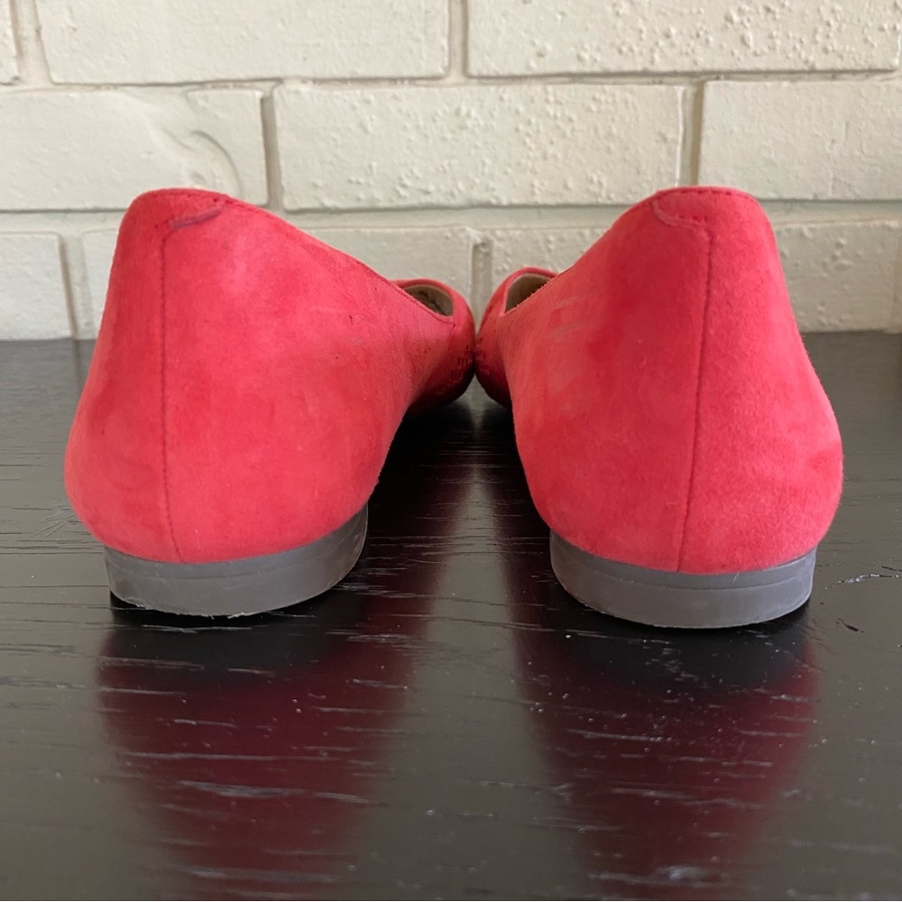 Vionic Posey Pointed Toe Flat Red Perforated Sued… - image 4